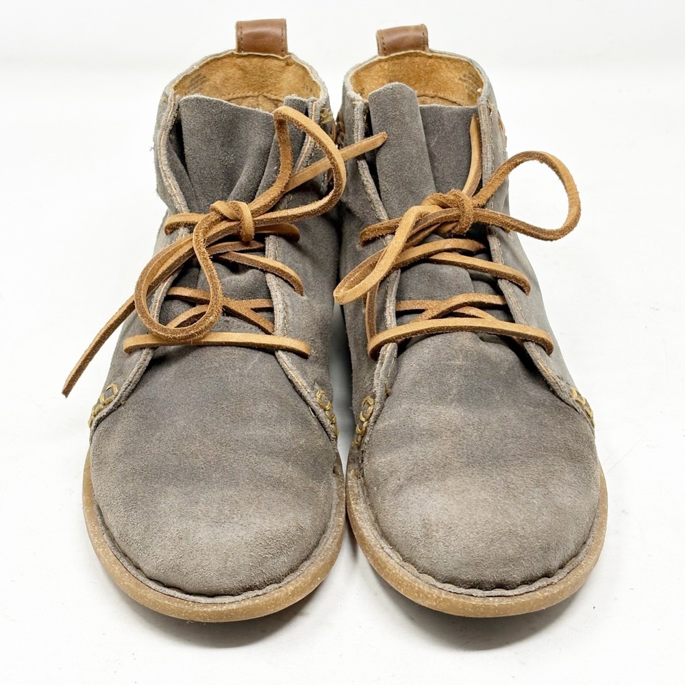Born Mens Gray Suede Braided Leather Chukka Desert Boots Size 8/39 - Picture 7 of 15
